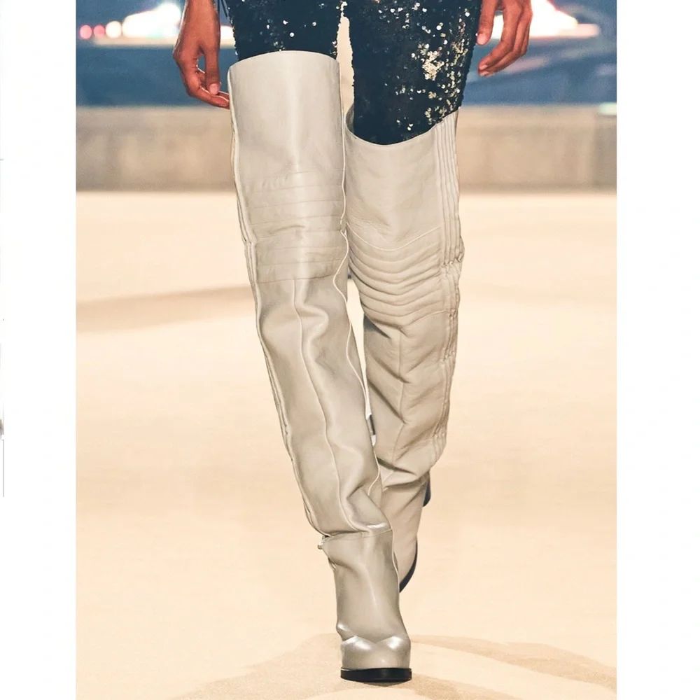 Isabel Marant Laelle Over-The-Knee White Boots Sz 40 ( IT39 / US9  ) New
